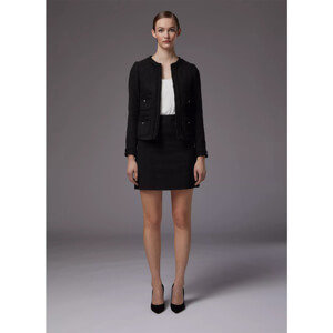 LK Bennett Charlie Black Tweed Trim Jacket